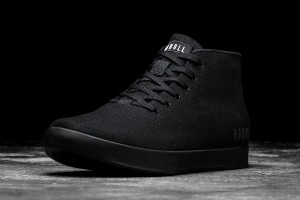 Black Nobull Canvas Mid Trainers | UK 1474VR