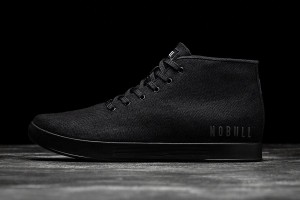 Black Nobull Canvas Mid Trainers | UK 2089FD