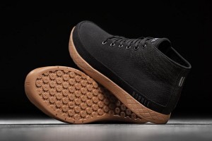 Black Nobull Coffee Canvas Mid Trainers | UK 1271NW