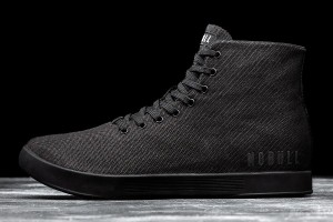 Black Nobull High-Top Canvas Trainers | UK 2088DF