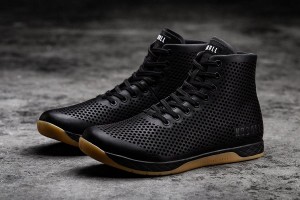 Black Nobull High-Top Gum Leather Trainers | UK 2024QM