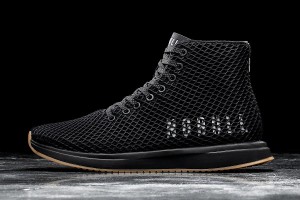 Black Nobull High-Top Gum Mesh Running Shoes | UK 1040TC