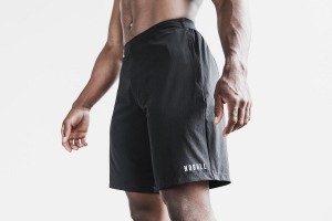 Black Nobull Stretch Woven Short 9" Shorts | UK 1539JP