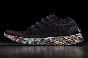 Black Nobull Wild Knit Running Shoes | UK 1675HA