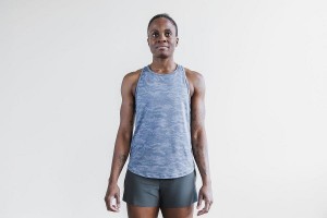 Blue Nobull WoLightweight Textured (CAMO) Tanks | UK 2259NW