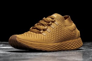 Brown Nobull Wheat Knit Running Shoes | UK 1775SG