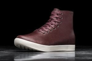 Burgundy Nobull High-Top Burgundy Leather Trainers | UK 1407IL