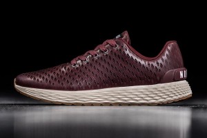 Burgundy Nobull Leather Running Shoes | UK 1682VR