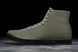 Dark / Green Nobull High-Top Ivy Canvas Trainers | UK 1964IL