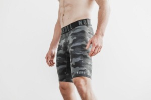 Dark / Grey Nobull Compression Short 9" (PLUSH Heather) Shorts | UK 1543DF