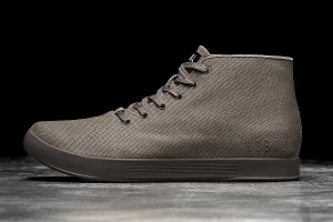 Dark / Grey Nobull Fallen Rock Canvas Mid Trainers | UK 2117AH