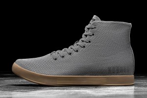 Dark / Grey Nobull High-Top Gum Canvas Trainers | UK 2034AH