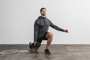 Dark / Grey Nobull Performance Zip-Up Hoodie | UK 1555QM