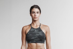 Green Nobull Halter (PLUSH Heather) Sports Bra | UK 2236TC