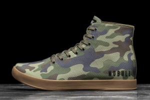 Green Nobull High-Top Forest Camo Canvas Trainers | UK 1978UZ