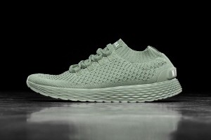 Green Nobull Seafoam Reflective Knit Running Shoes | UK 1716TC