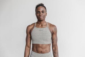 Grey Nobull High-Neck (PLUSH Heather) Sports Bra | UK 2239IL