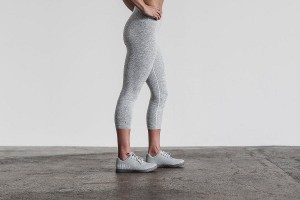 Grey Nobull High-Rise Crop (PLUSH Heather) Jogger | UK 2173UZ