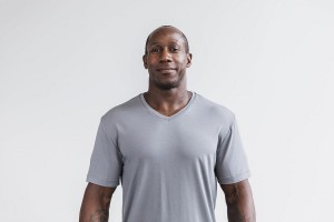 Grey Nobull Lightweight V-Neck Tee Tanks | UK 1599OK