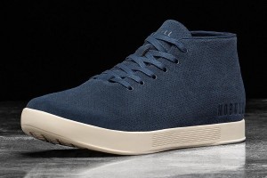 Navy Nobull Ivory Suede Mid Trainers | UK 2017UZ