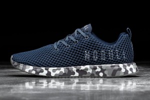 Navy Nobull Radial Mesh Running Shoes | UK 1672DF