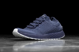 Navy Nobull Reflective Knit Running Shoes | UK 1717YX