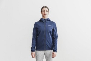 Navy Nobull WoSoftshell Hoodie | UK 2192DF