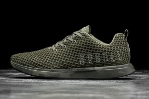 Olive Nobull Dark Forest Camo Mesh Running Shoes | UK 1792BE