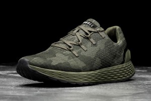 Olive Nobull Dark Forest Camo Ripstop Running Shoes | UK 1786VR