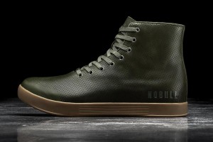 Olive Nobull High-Top Army Leather Trainers | UK 1993CT