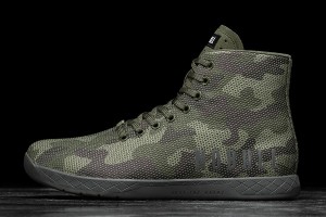 Olive Nobull High-Top Forest Camo Trainers | UK 2104BE