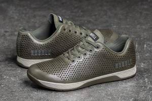 Olive Nobull Moss Leather Trainers | UK 1932DF