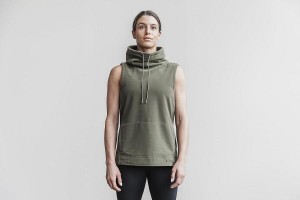 Olive Nobull WoArctic Sleeveless Cowl Hoodie | UK 2179QM