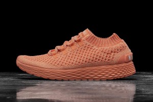 Orange Nobull Melon Knit Running Shoes | UK 1690CT