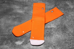 Orange / White Nobull CREW (NEON) Socks | UK 2304XY