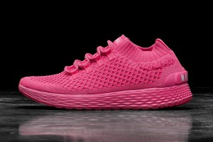 Pink Nobull Neon Reflective Knit Running Shoes | UK 1804SG