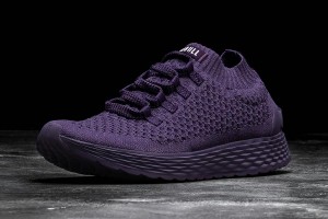 Purple Nobull Plum Reflective Knit Running Shoes | UK 1665YX