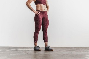 Red Nobull Mid-Rise Crop (PLUSH Heather) Jogger | UK 2166FD