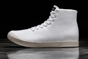 White Nobull High-Top Ivory Canvas Trainers | UK 1950CT