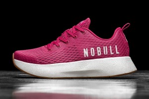 White Nobull Magenta+ Running Shoes | UK 1181AH