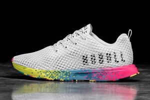 White Nobull Neon Glitch Mesh Running Shoes | UK 1660QM